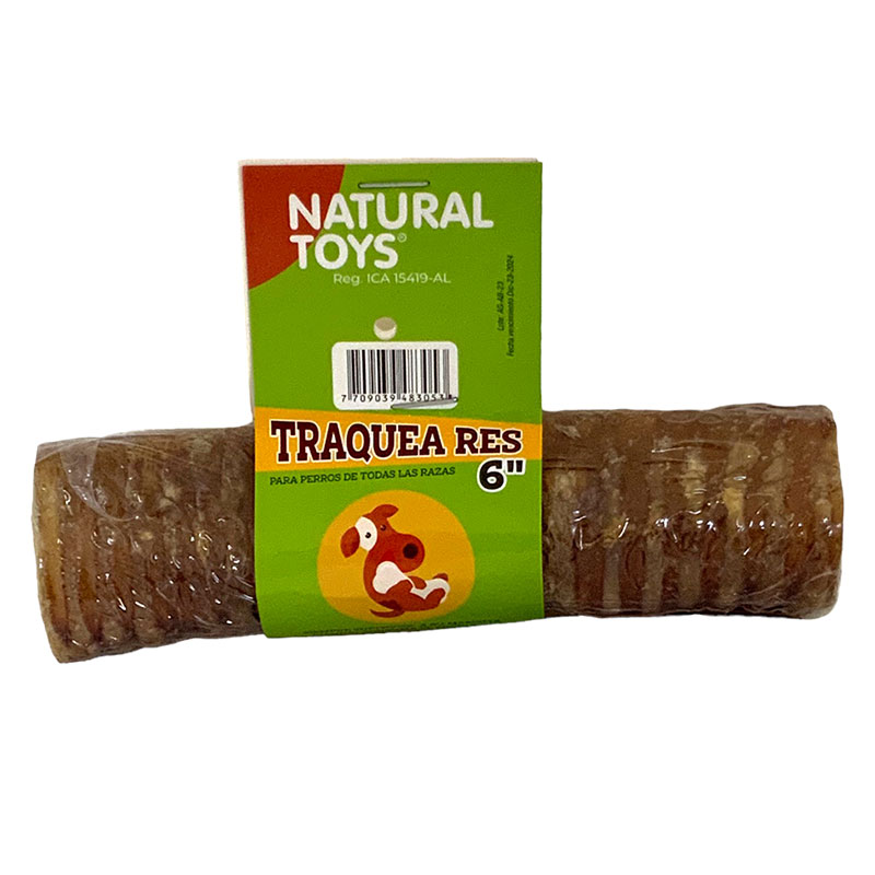 Natural Toys - Traquea de Res 6" Natural y Deshidratada