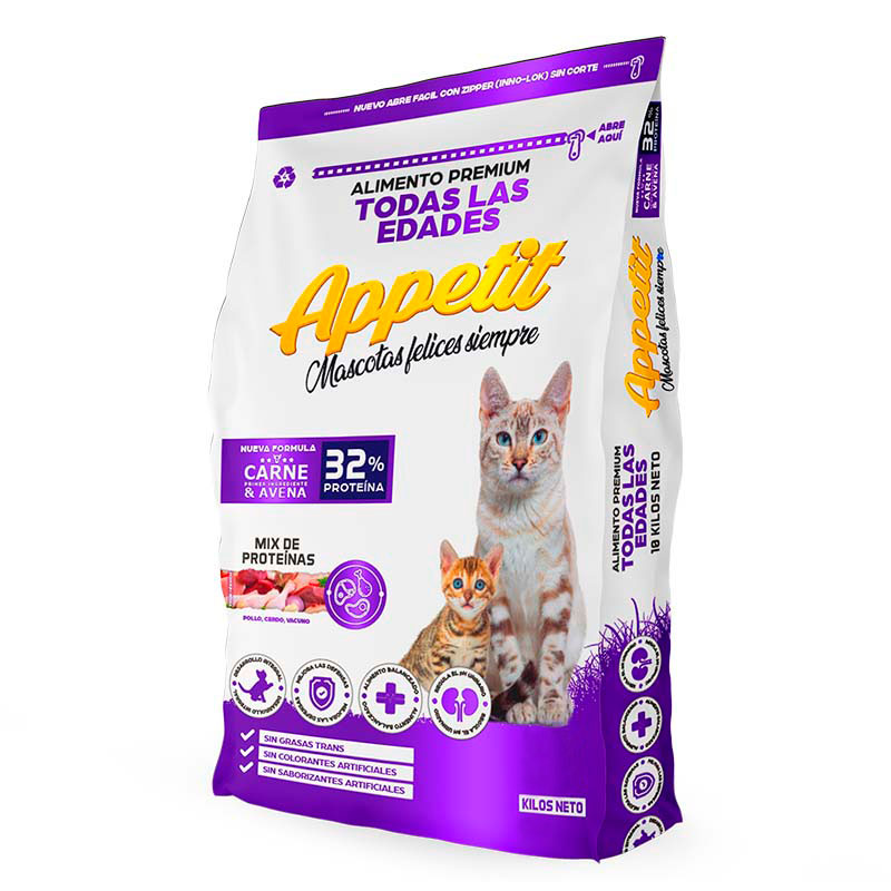 Appetit - Alimento Premium Gatos Sabor a Carne y Avena