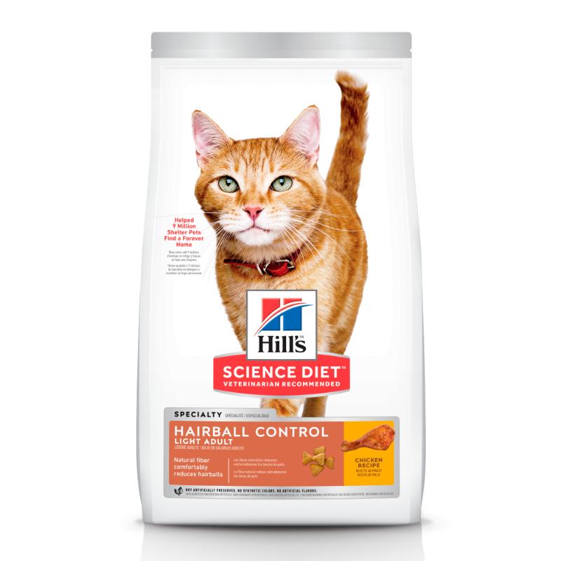 Hill's Science Diet Adult Hairball Control Light - Control de Peso y Bolas de Pelo