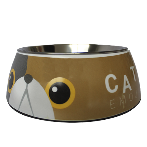 Comedero Base Redonda Diseño Emoji Gato - Mediano
