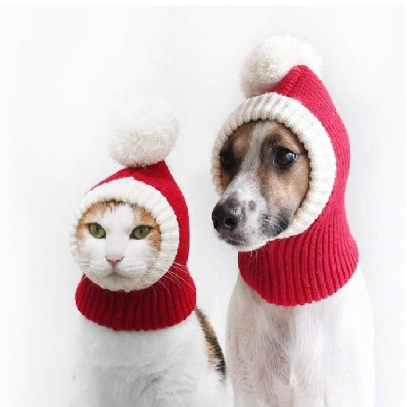 Valentin For Pets - Gorro Tejido Navideño Rojo
