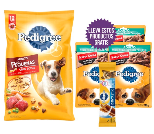 Combo Adulto Razas Pequeñas Gift Pack Pedigree Alimento 10 Kg Gratis Dentastix + 3 Pouches Carne Y Pollo