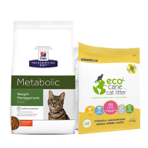 Combo Hills Metabolic Weight Management Chicken Adulto Gato + Ecocane