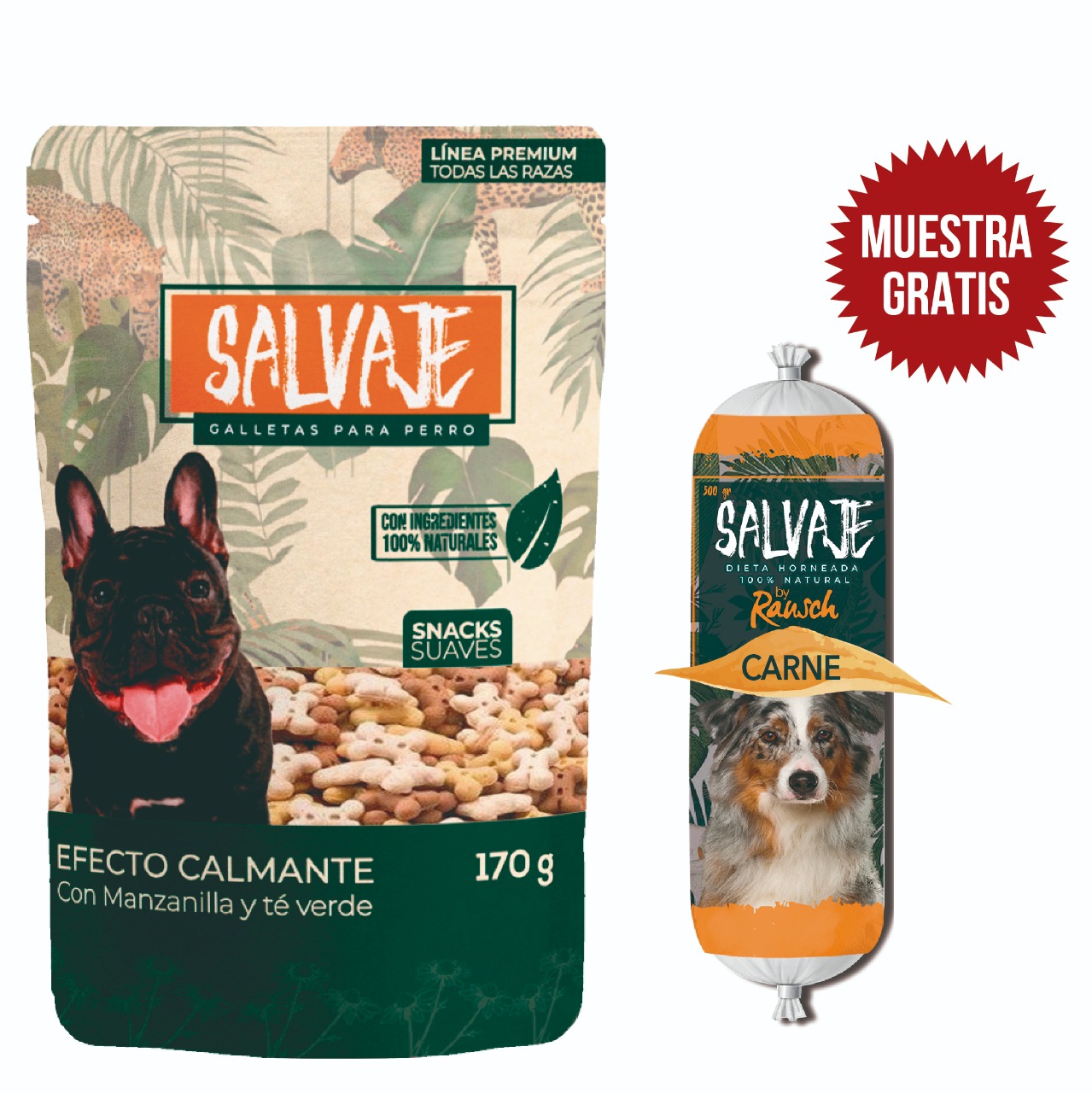 Combo Salvaje Snacks Efecto Calmante Gratis Salvaje Dieta Horneada Natural Carne
