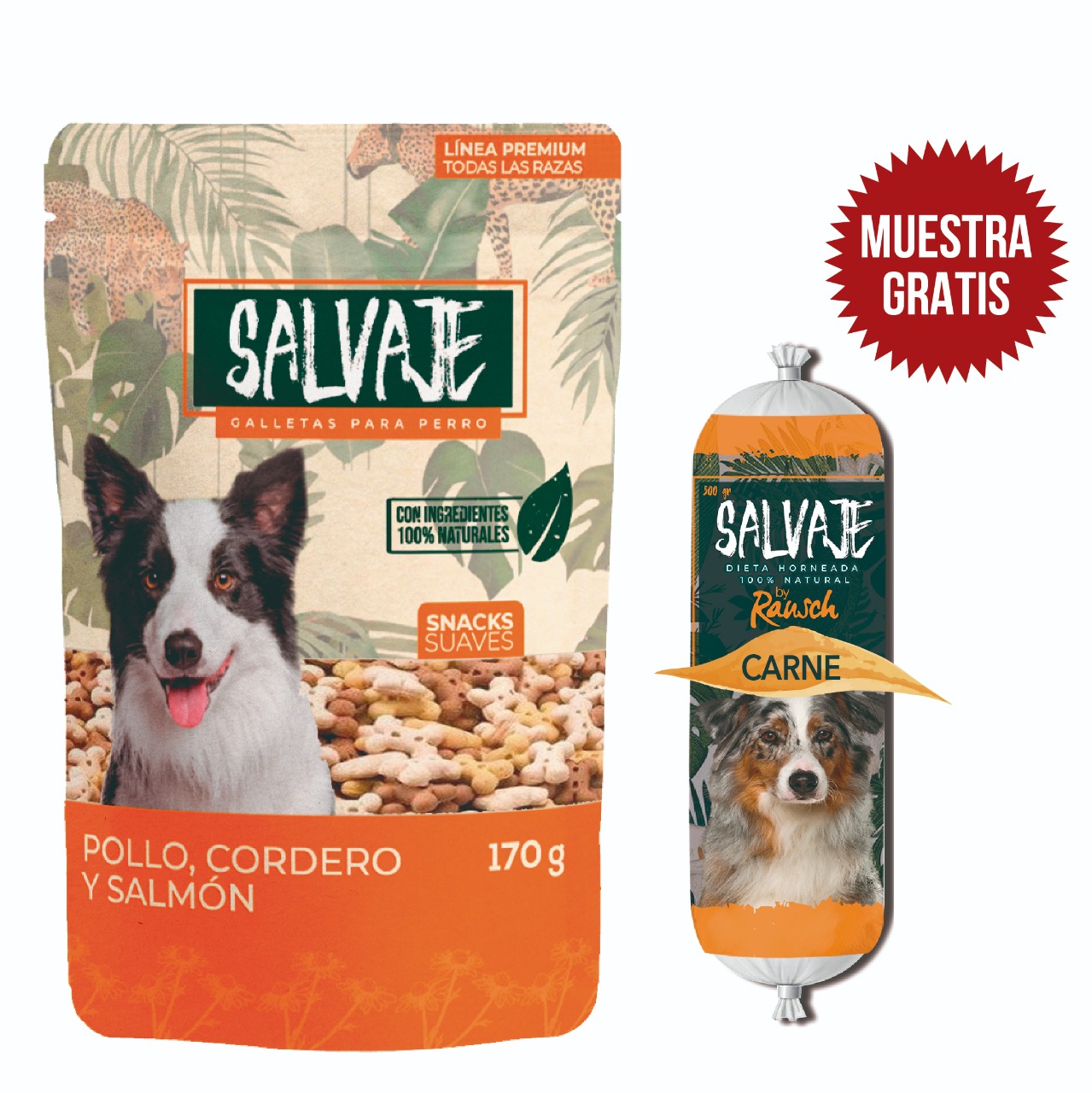 Salvaje - Promo: Comprando Salvaje Snacks Pollo, Cordero Y Salmón Lleva Gratis Salvaje Dieta Horneada Natural Carne
