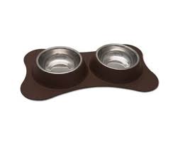 Loving Pets - Comedero Doble Flexible Chocolate