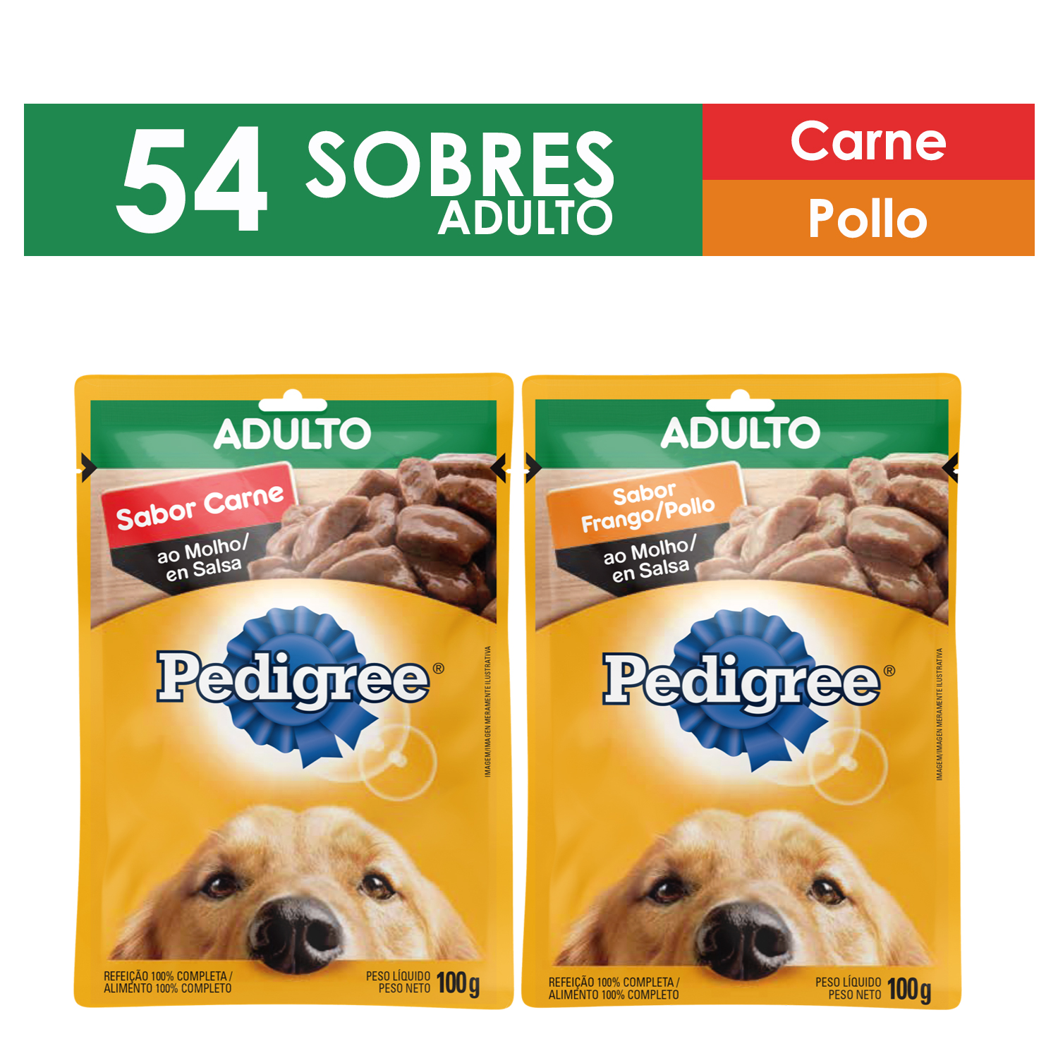 Pedigree - Alimento Húmedo Perro Adulto X 54 Sobres