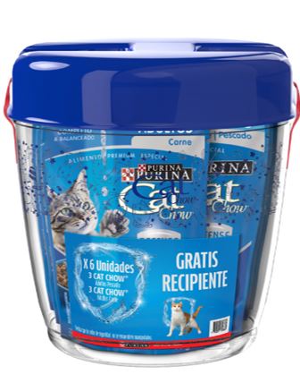 Cat Chow - Combo Cat Chow Pack Surtido X6 Pouchs, Gratis Pote