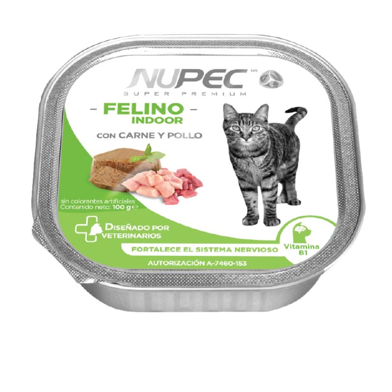 Nupec - Alimento Húmedo con Carne y Pollo Felino Indoor