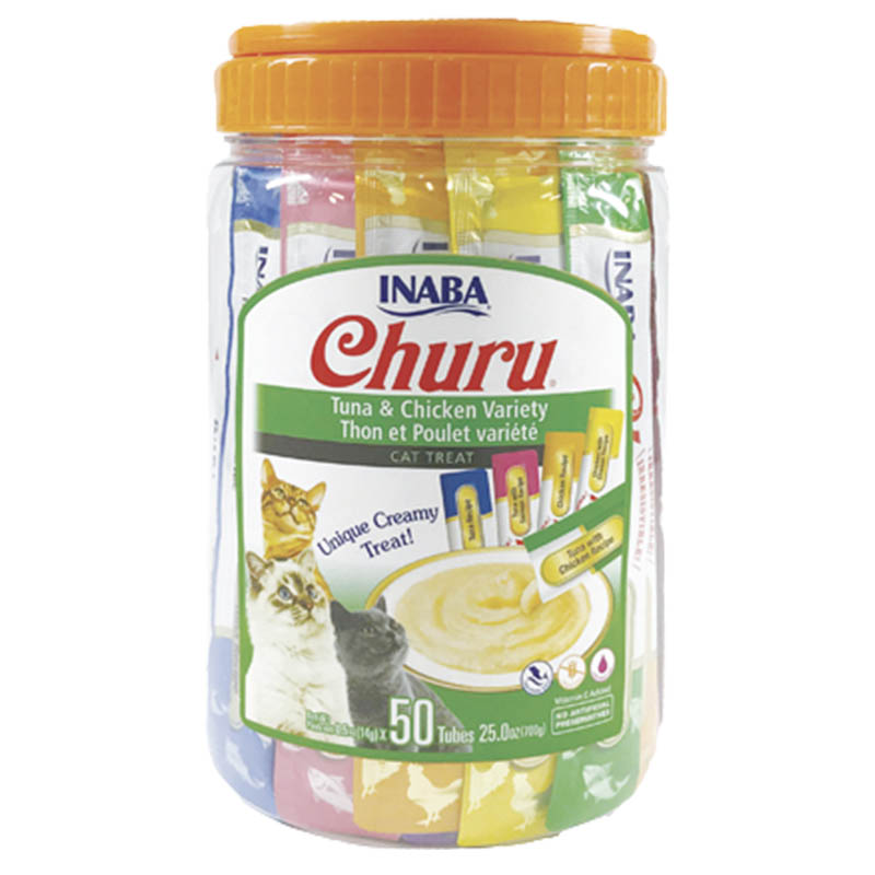 Churu - Inaba Cat Snack Churu Bombonera Variedad De Pollo y Atún 700 g