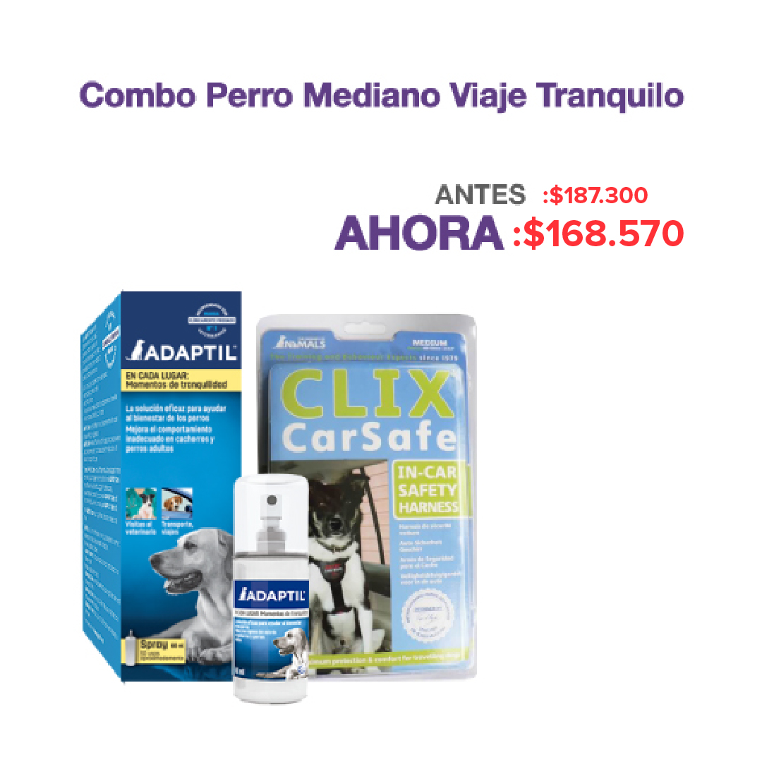 COMBO PERRO MEDIANO VIAJE TRANQUILO