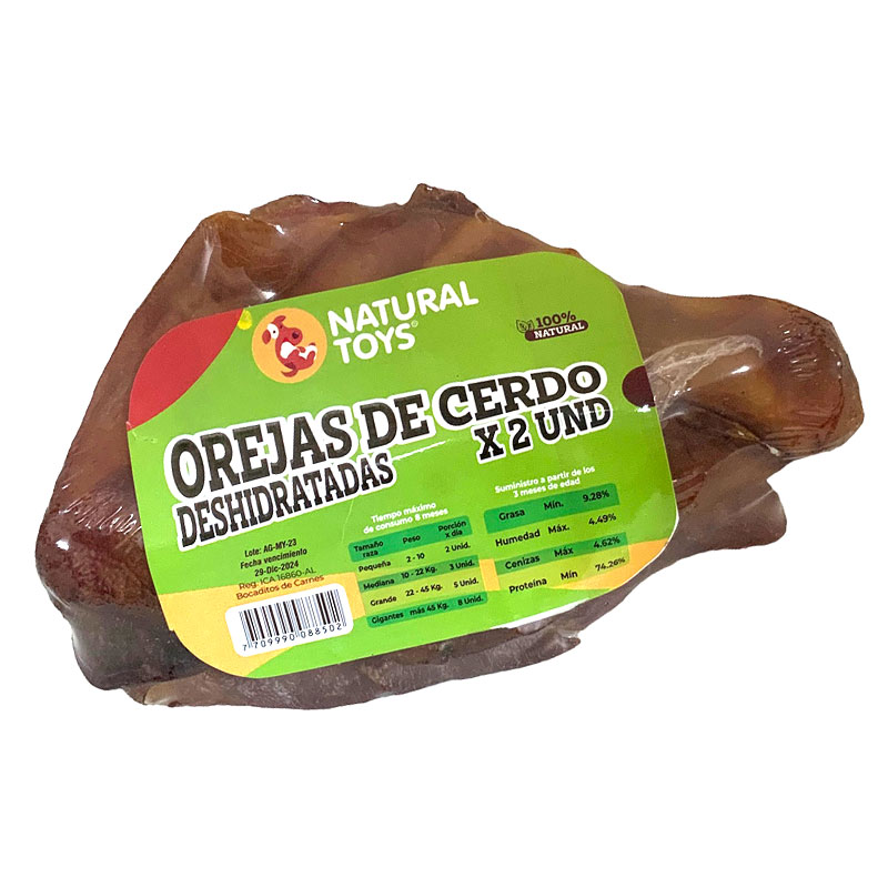 Natural Toys - Orejas de Cerdo x 2 Und Deshidratadas Natural