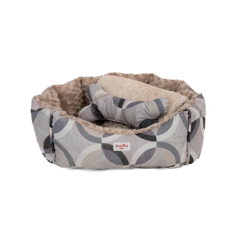 Guamba - Combo Cama Mascota Milan Gris