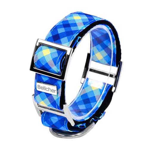 Bellcher - Collar Martingale Escocés Azul Claro Violeta