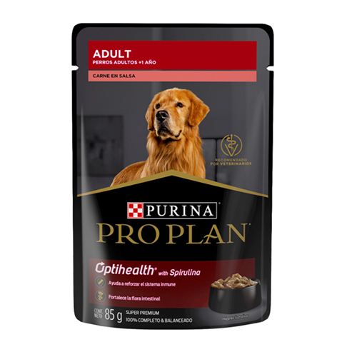 Purina Pro Plan - Alimento Húmedo Pouch para Perro Adulto Sabor Carne