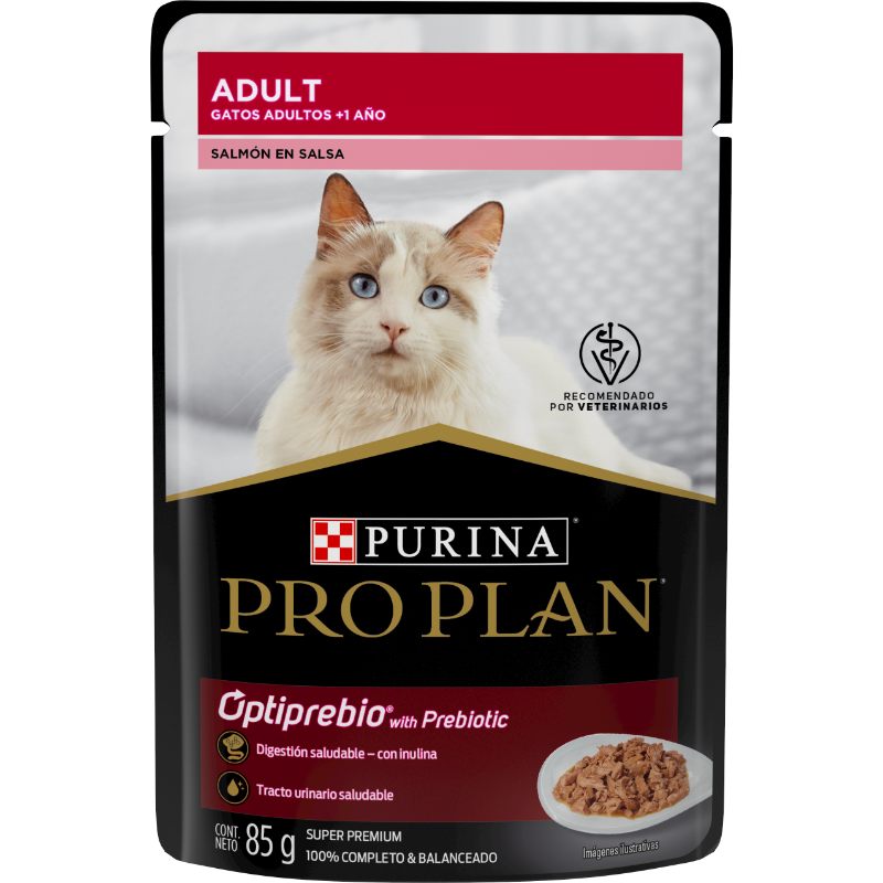 Purina Pro Plan - Alimento Húmedo Pouch para Gato Adulto Sabor Salmón