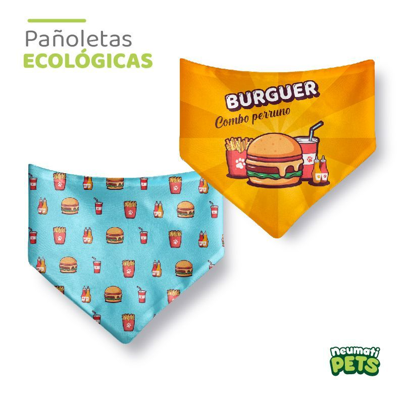 NeumatiPets - Pañoleta Ecológica Diseño Hamburguesa