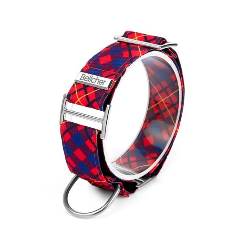 bellcher-collar-martingale-tartan-rojo-25-cm