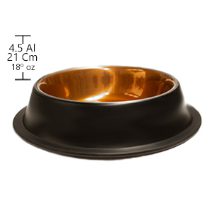 Petlove Bowl Antideslizante Negro Cobre