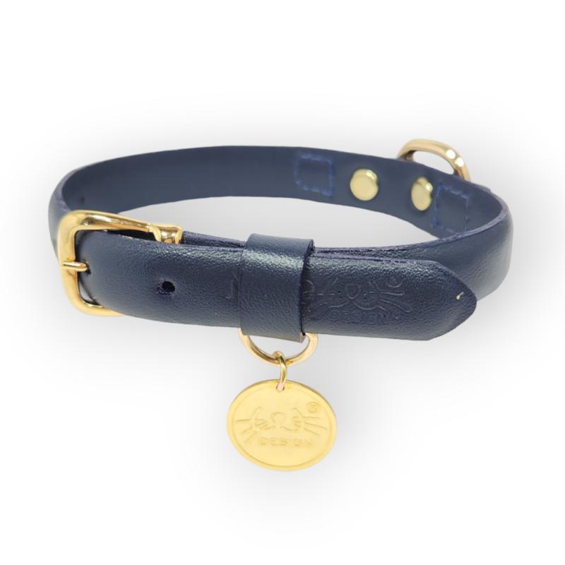 meow-design-collar-cuero-clasico-azul