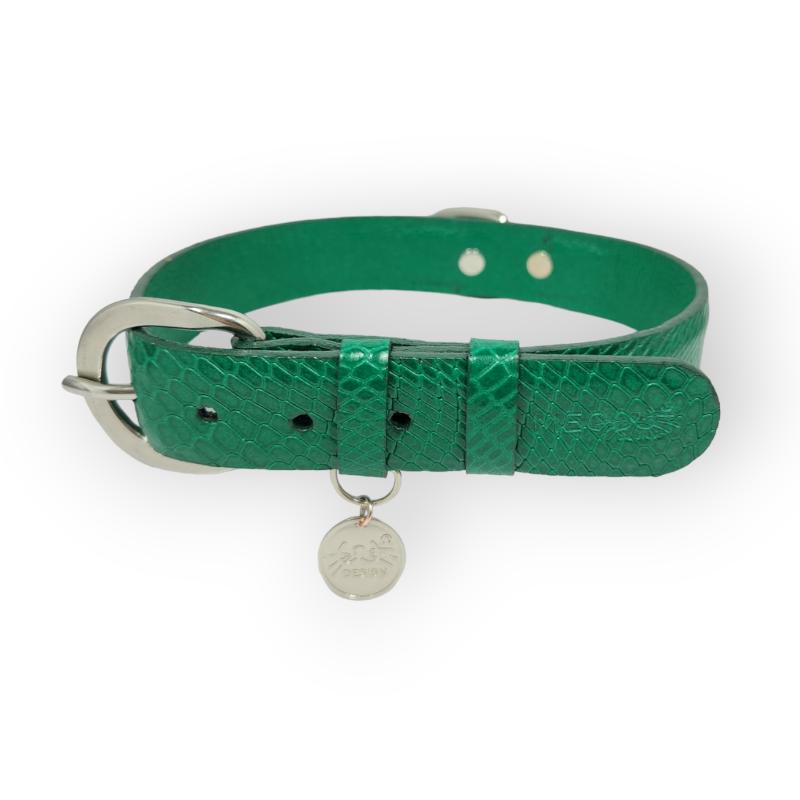 meow-design-collar-cuero-texturizado-serpiente-verde