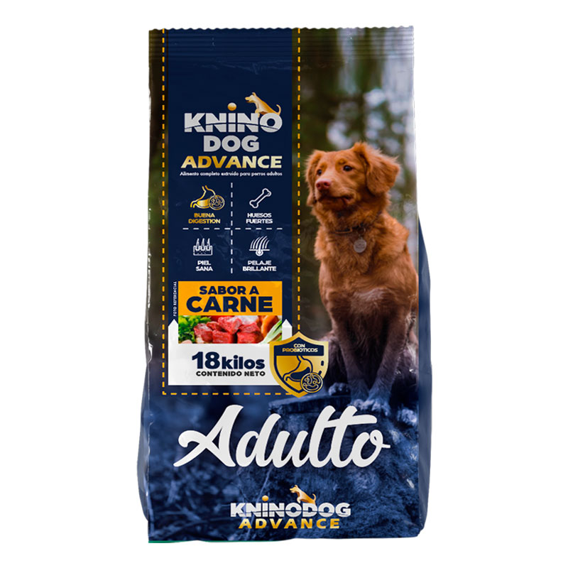 Knino Dog Advance - Alimento Adulto Probióticos Sabor Carne