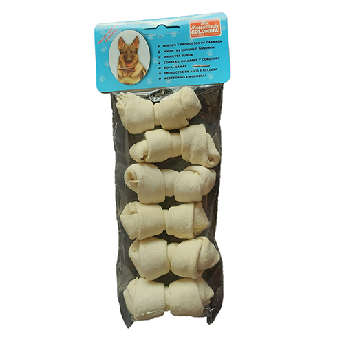 Hueso Carnaza Mini x 6 Unidades Blanco