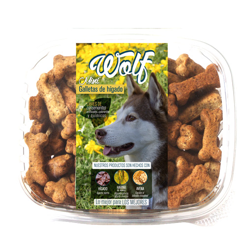 Wolf - Caja De Mini Galleta De Hígado Raza Mediana