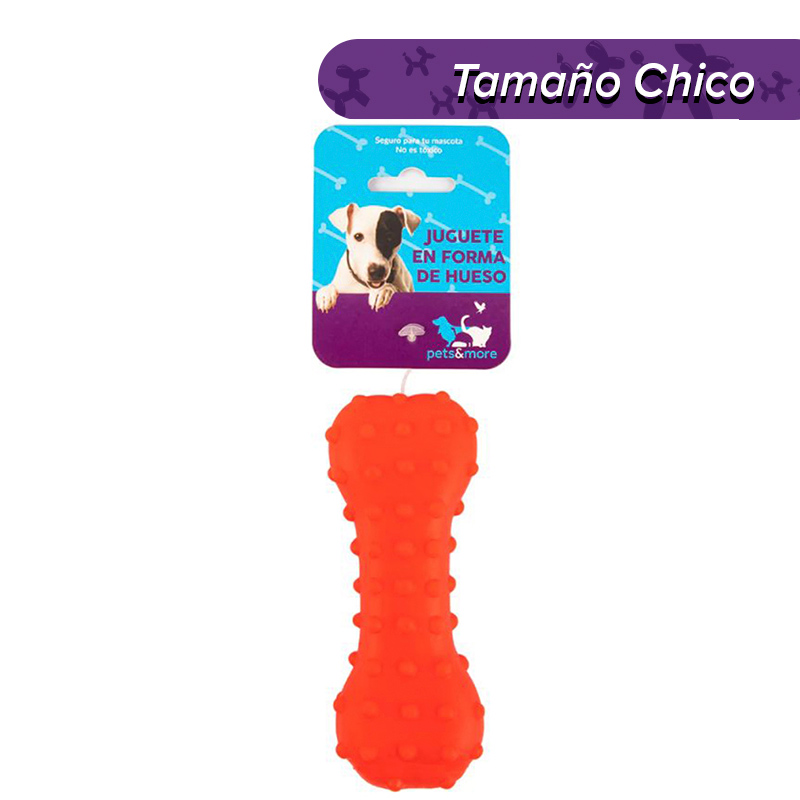 Pets & More - Hueso De Vinil Para Mascotas Rojo