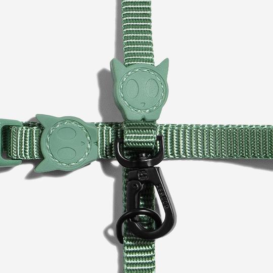 zeedog-army-green-leash-harness-set
