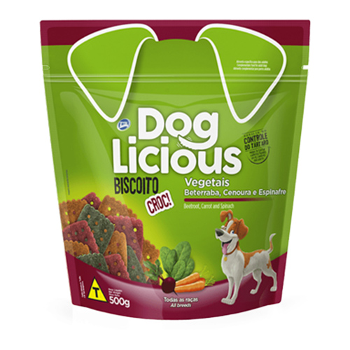 DOG LICIOUS BISCOITO CROC VEGETAIS X 500 GR
