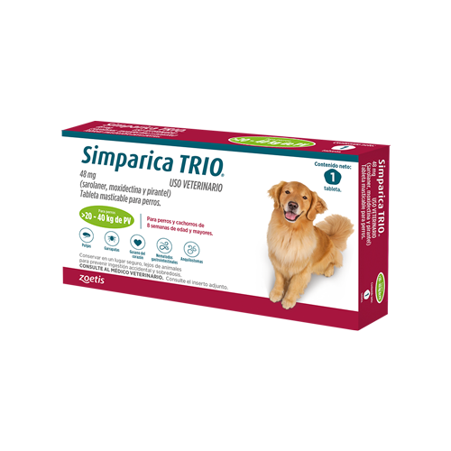 Simparica - TRIO Perros De 20 Hasta 40Kg 1 tab
