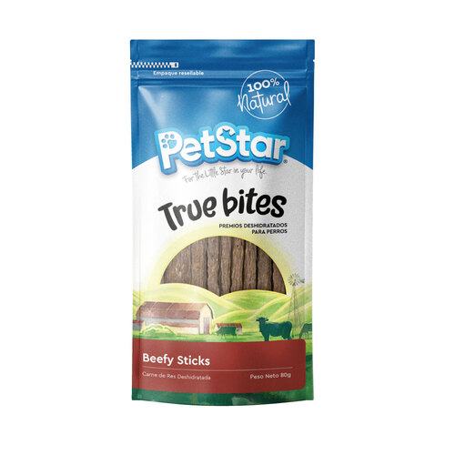 PetStar - True Bites Premios Deshidratados Sabor Res