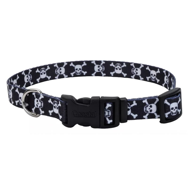 Coastal - Collar para Perro Styles Black Skulls