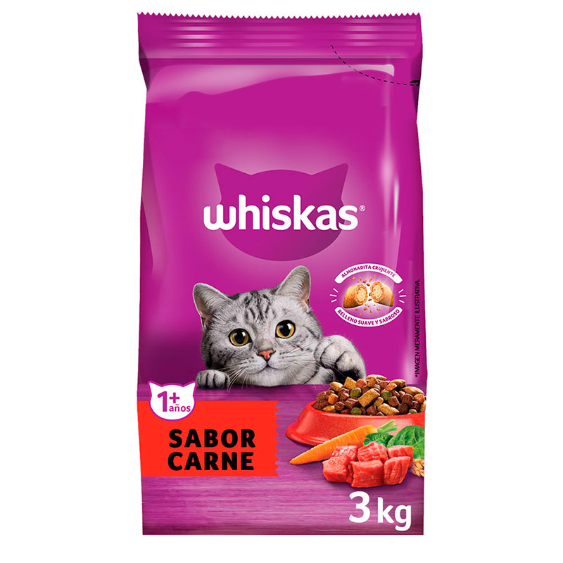 Whiskas - Alimento Seco Gato Adulto Sabor Carne