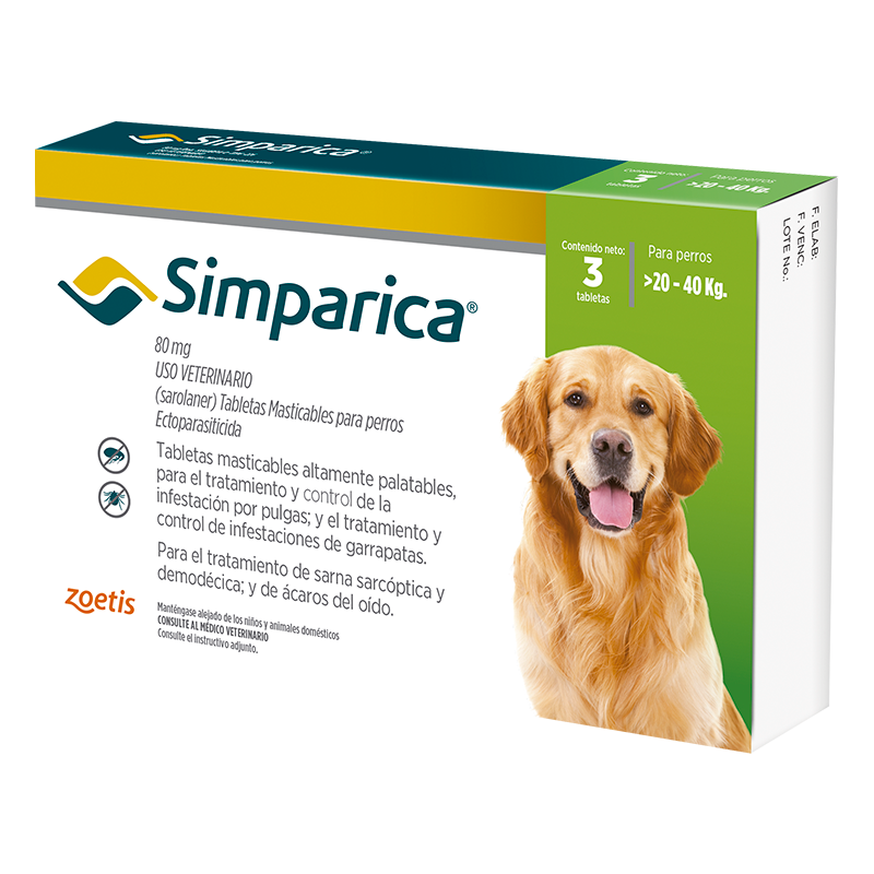 Simparica 80 Gr De 20,1 - 40 Kg- Inactivo