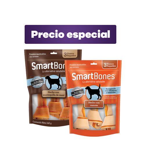 Smartbones - Dúo Pack Hueso Pequeño Maní Y Camote