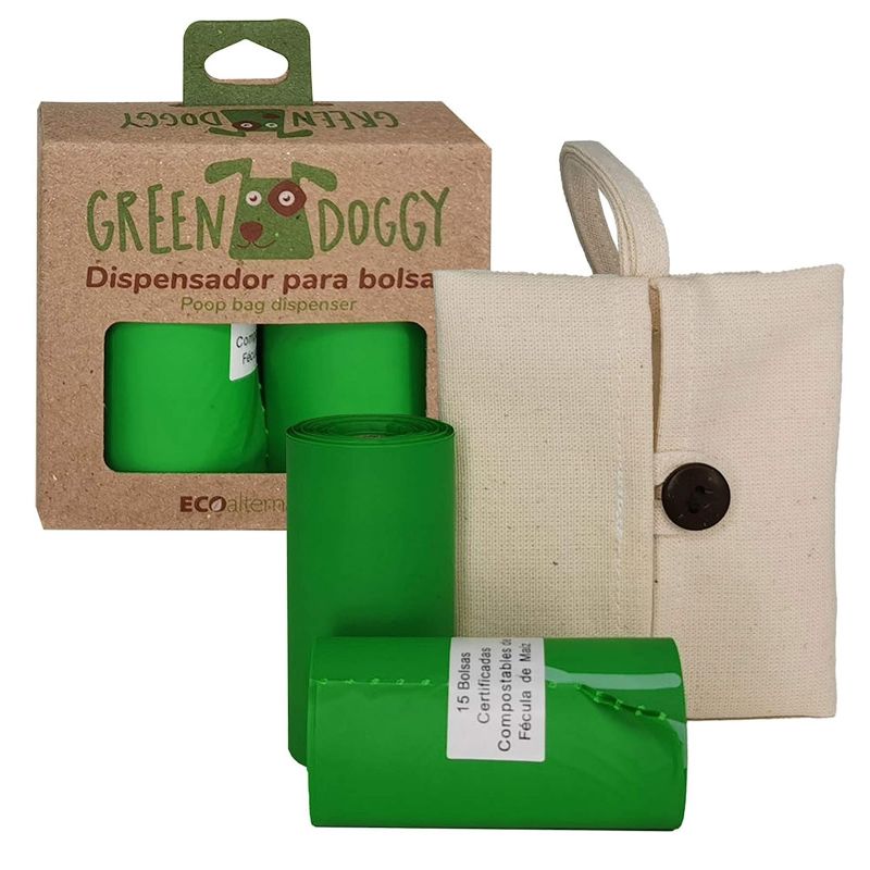 GREEN DOGGY - Dispensador Biodegradable de Tela para Bolsas de Desechos