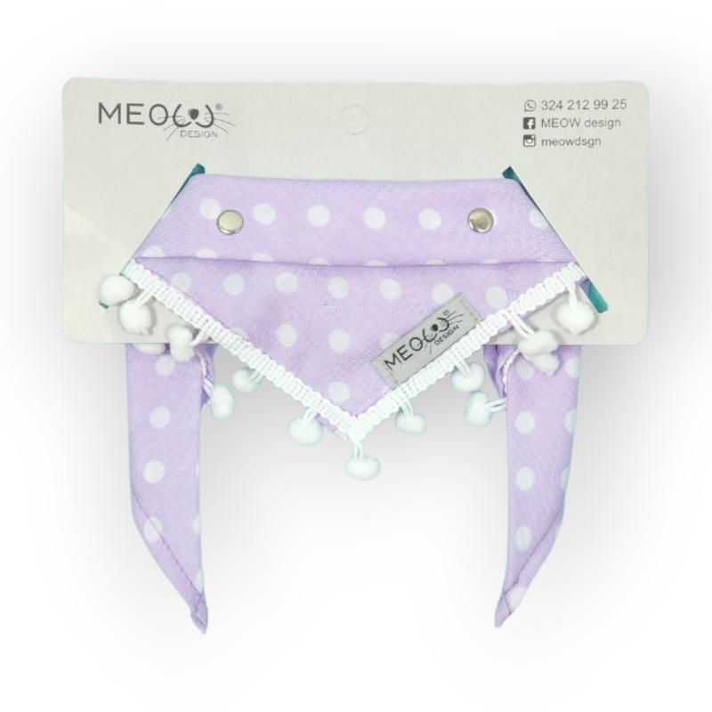 Meow Design® - Pañoleta Lila Puntos