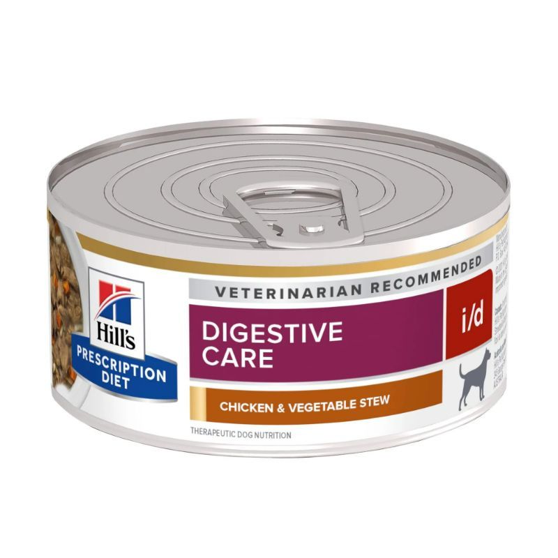 Hill's Prescription Diet - Alimento Húmedo en Lata para Perro Adulto I/D Cuidado Digestivo Low Fat Lata Sabor Estofado de Arroz, Vegetales y Pollo