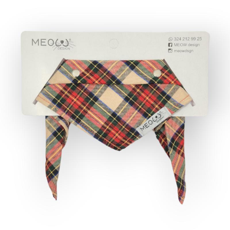Meow Design® - Pañoleta Escocesa Café
