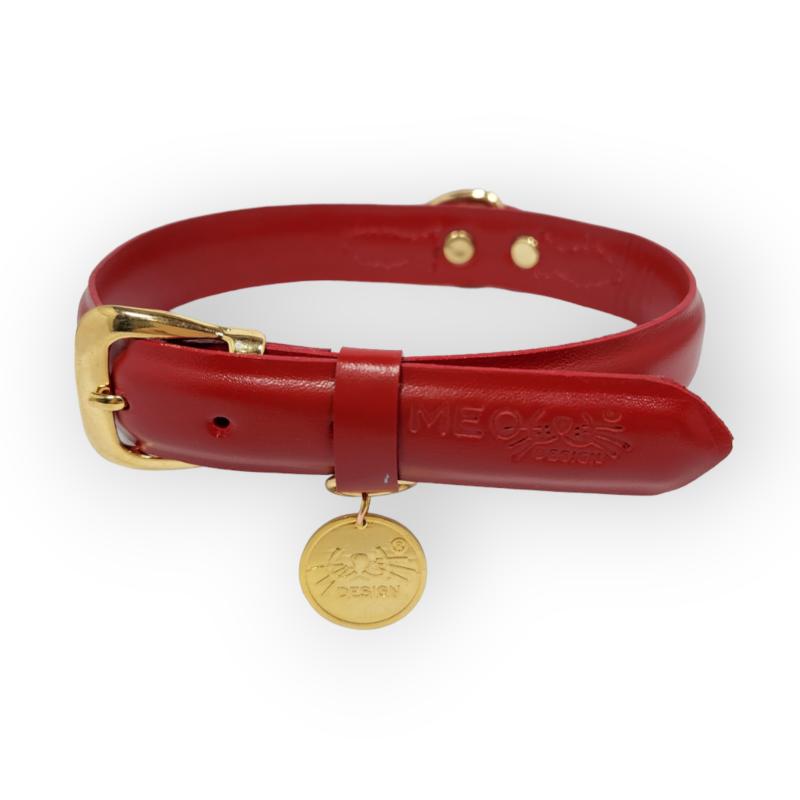 meow-design-collar-cuero-clasico-rojo