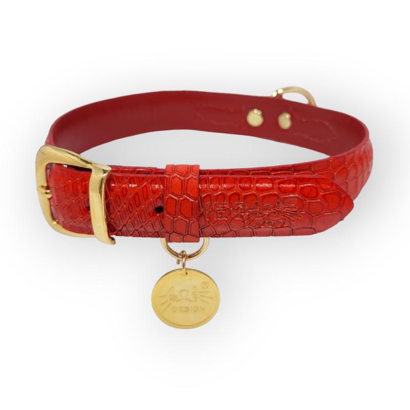 meow-design-collar-cuero-texturizado-serpiente-rojo