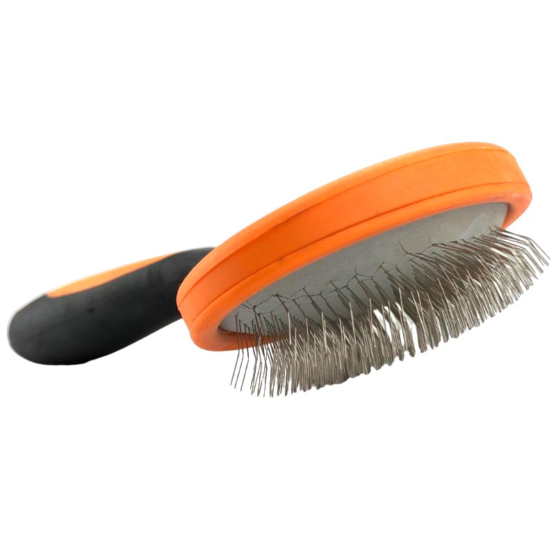 PELU2 - Carda Con Cerdas Curvas Naranja Pro - Gris