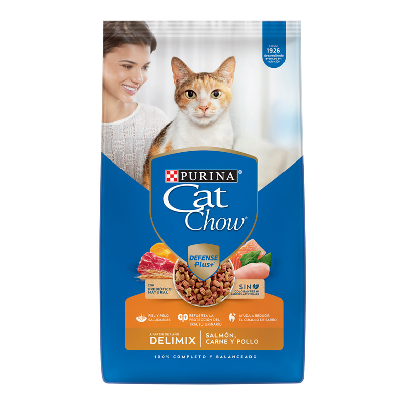 Cat Chow - Alimento Gato Adulto Delimix Salmón Carne Pollo