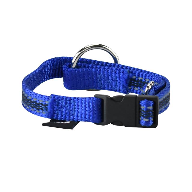 Fancy Pets - Collar con Ultra Grip y Bandas Reflejantes Azul