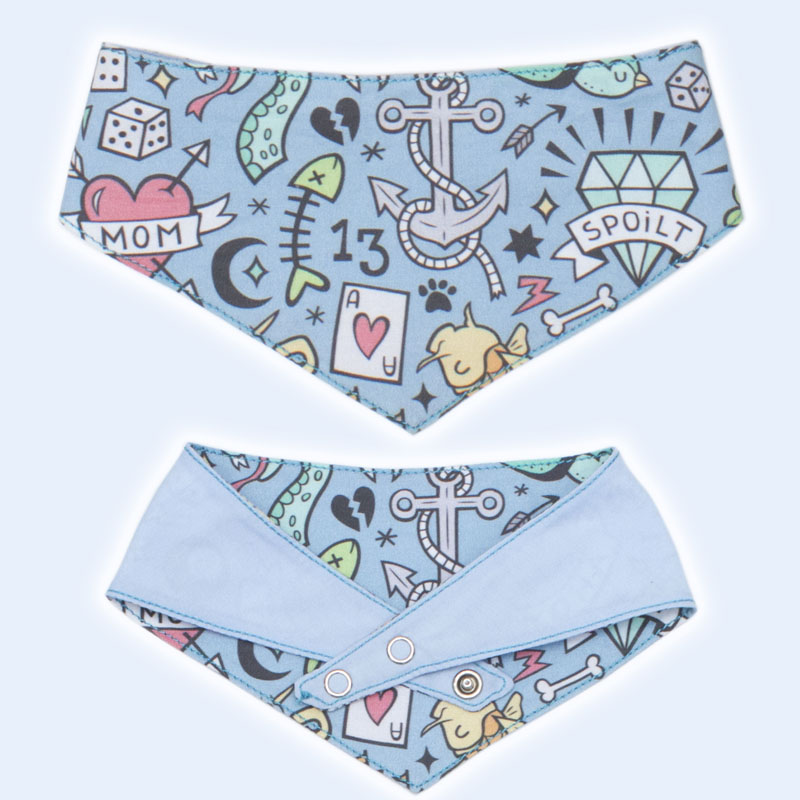 Pañoleta Cutie & Fun Tattoos Azul