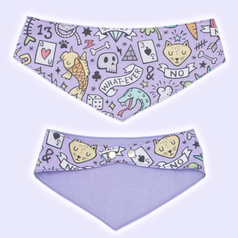 Pañoleta Cutie & Fun Tattoos Morada