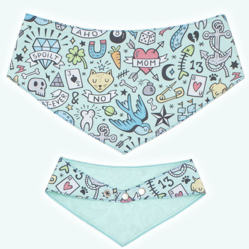 Pañoleta Cutie & Fun Tattoos Verde