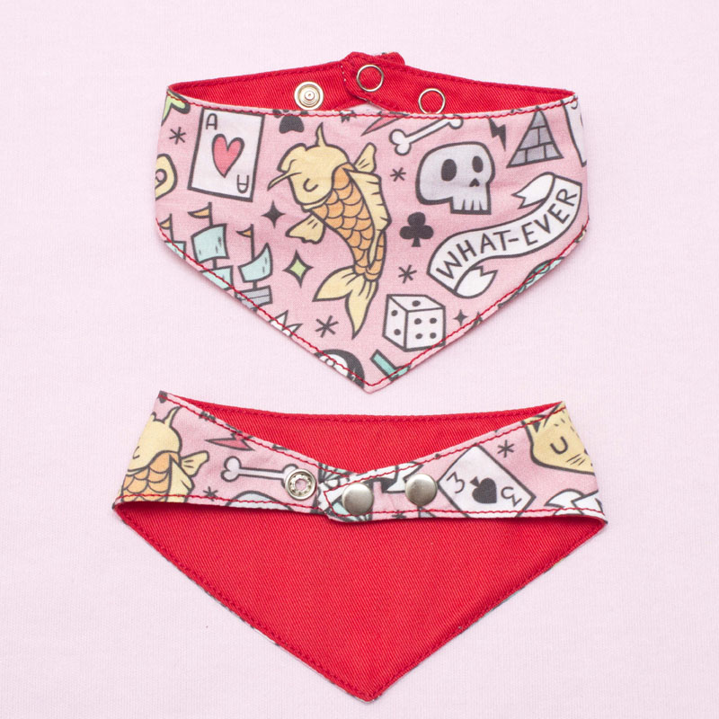 Pañoleta Cutie & Fun Tattoos Roja